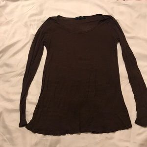 Brown long sleeve striped top